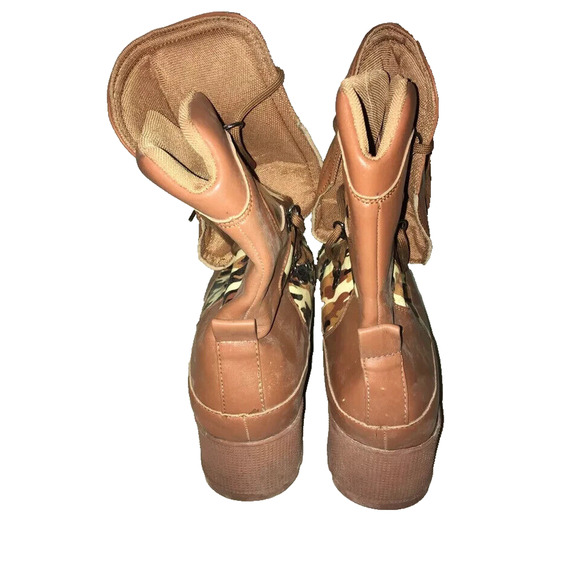 CAPE ROBBIN WOMEN'S NUNCA ROUND TOE LUG PLATFORM COMBAT BOOTS CAMO BROWN 10 - Picture 10 of 14